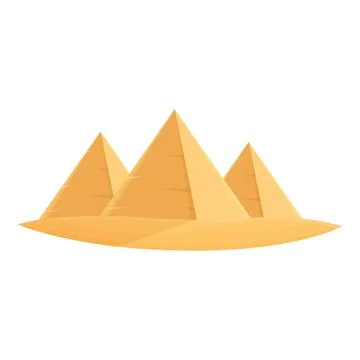 Pharaoh pyramid icon cartoon vector. Cairo sand Stock Illustration