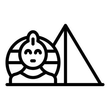 Pharaoh pyramid icon outline vector. Ancient egypt Illustrazione stock