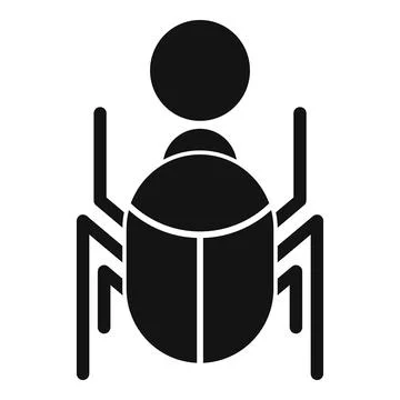 Pharaoh scarab beetle icon, simple style Stock Illustration