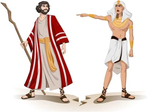 Pharaoh Sends Moses Away For Passover Stockillustratie