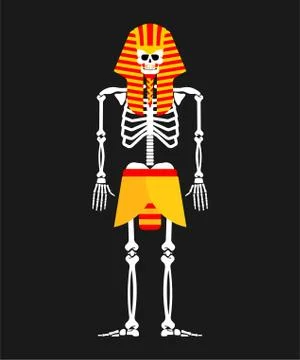 Pharaoh Skeleton isolated. King in ancient Egypt Stock Illustration