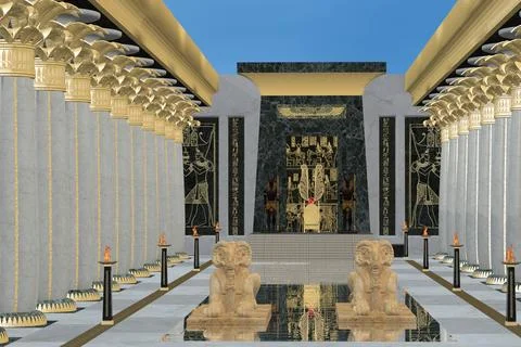 Pharaoh Throne Room Stock Illustration