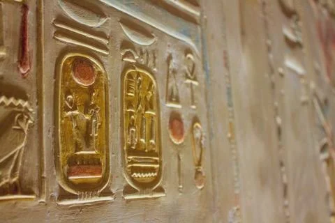 Pharaoh's hieroglyph Stock Photos