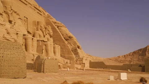 The pharaohs of the temple of Abu Simbel Stock Footage 142157713