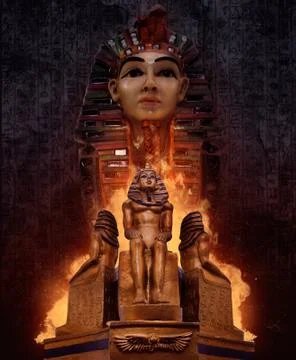 Pharaoh`s tomb statues. Stock Photos