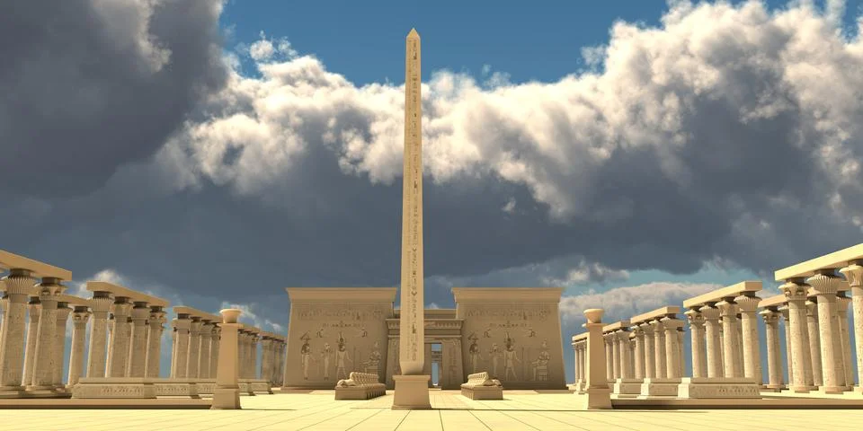 Pharaon Temple Stock Illustration