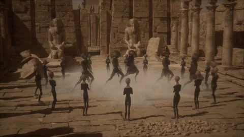 Pharaonic Mummies Perform Ancient Cosmic Ritual Stock Footage 293422634
