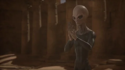 Pharaonic temple hosts alien rituals to awaken a powerful queen Stock Footage 292522339