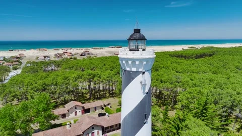 Phare de Contis Lighthouse, Saint Julien en Born, Saint-Julien-en-Born, France Stock-Footage 312295063