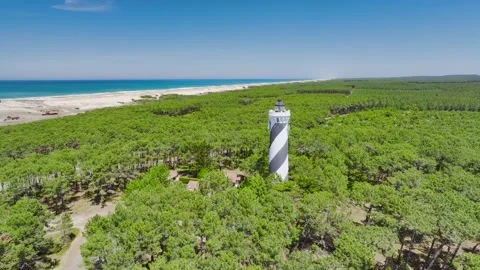 Phare de Contis Lighthouse, Saint Julien en Born, Saint-Julien-en-Born, France Vidéo 312295067