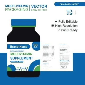 Pharma Product Packaging Design Template Label Stock Illustration