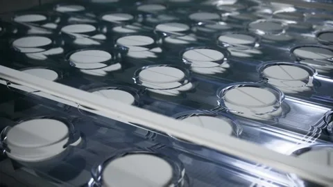 Pharmaceutical Blister Pack Pills Close Up Production Stock Footage 337813610