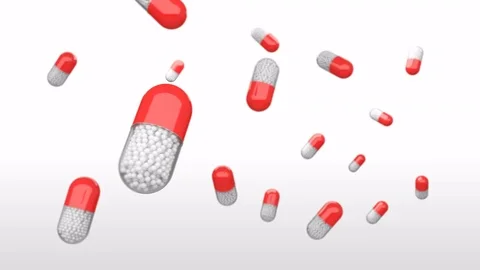 Pharmaceutical capsules background. 스톡 동영상 72063801