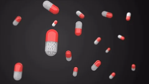 Pharmaceutical capsules background. Stock Footage 72064140