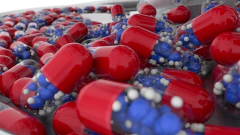 Pharmaceutical Conveyor: A conceptual representation of the pharmaceutical Stock Footage 259939730