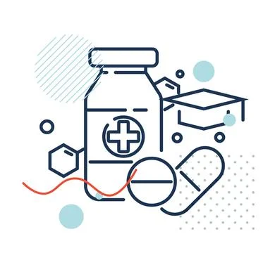 Pharmaceutical Courses Education - Stock Icon Stock Illustration