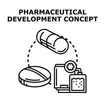 Pharmaceutical development concept illustration for medicine research Stock Illustration