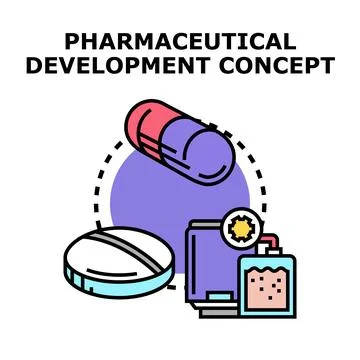 Pharmaceutical development concept illustration for medicine research Stock Illustration
