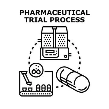 Pharmaceutical drug trial process developing new medicine capsule Ilustração Stock