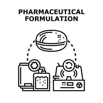 Pharmaceutical formulation process for medical development Stock Illustration