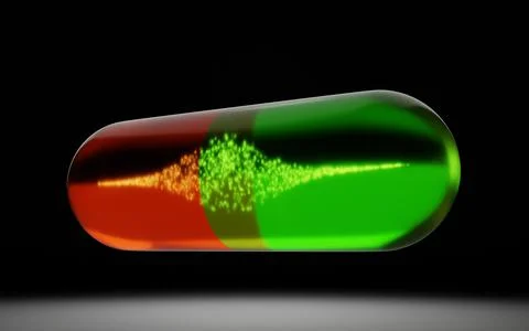The pharmaceutical industry is developing an advanced drug capsule and curati Stock Illustration