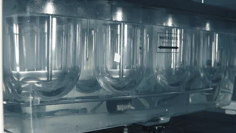 Pharmaceutical manufacturing equipment, machine indicators. Close shot Stock Footage 119286513