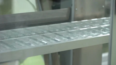 Pharmaceutical manufacturing line automatic machine at factory. Production Stock Footage 99714002