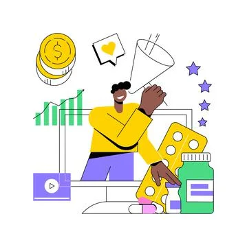 Pharmaceutical marketing abstract concept vector illustration. Stock Illustration