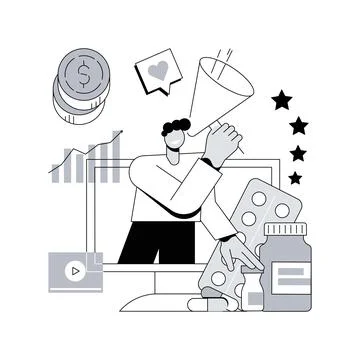 Pharmaceutical marketing abstract concept vector illustration. Stock Illustration
