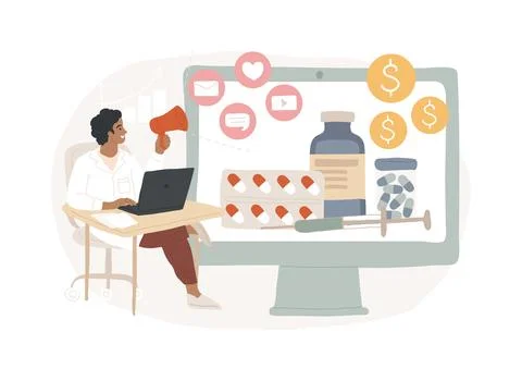 Pharmaceutical marketing isolated concept vector illustration. Stock Illustration