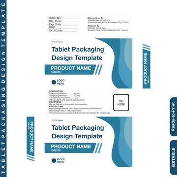 Pharmaceutical Medicine Packaging Design Template, Modern Healthcare Brand Box Stock Illustration