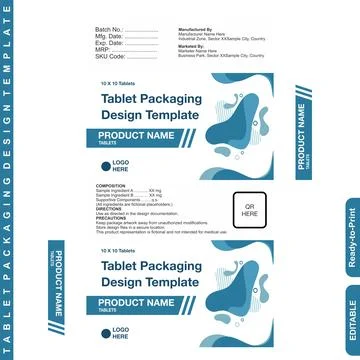 Pharmaceutical Medicine Packaging Design Template, Modern Healthcare Brand Box Stock Illustration