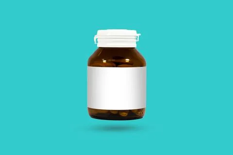 Pharmaceutical packaging bottles isolated background. Studio shot clipping .. Stock Photos
