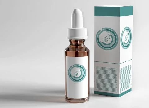 Pharmaceutical Packaging Mockup - 3d rendering Stock Photos