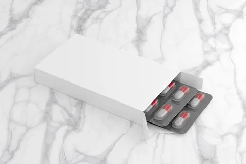 Pharmaceutical Packaging Mockup - 3d rendering Stock Photos
