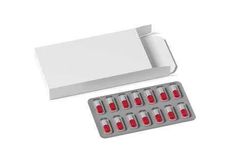 Pharmaceutical Packaging Mockup - 3d rendering Stock Photos