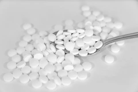 Pharmaceutical pills on a white background Stock Photos
