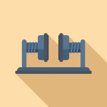 Pharmaceutical press machine icon flat vector. Automatic action Stock Illustration