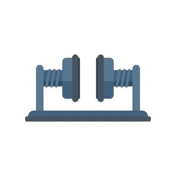 Pharmaceutical press machine icon flat vector. Automatic action Stock Illustration