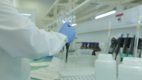 Pharmaceutical Research in Lab Stock Footage 73889523