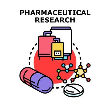 Pharmaceutical research process exploring drug development Stock Illustration