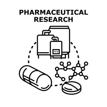 Pharmaceutical research process exploring drug development Stock Illustration