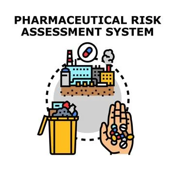 Pharmaceutical risk assessment system and waste management Stock Illustration