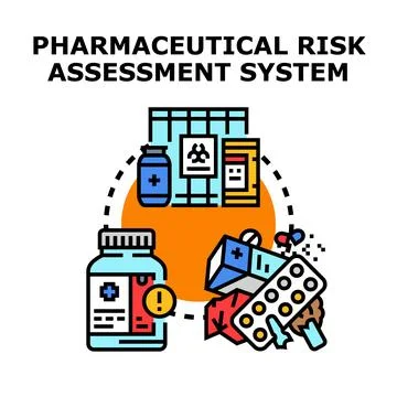 Pharmaceutical risk assessment system evaluating product safety 库存插图