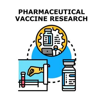 Pharmaceutical vaccine research developing new medical immunity Stock Illustration