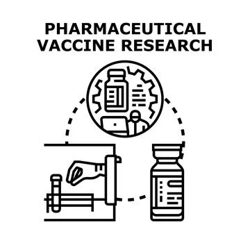 Pharmaceutical vaccine research developing new medical immunity Stock Illustration