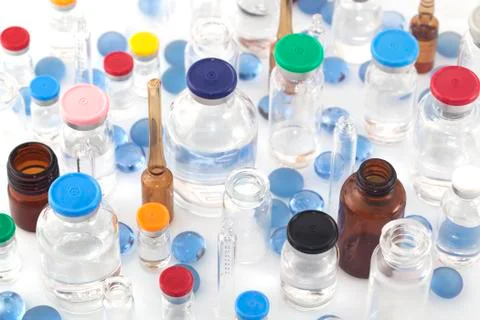 Pharmaceutical vials Stock Photos