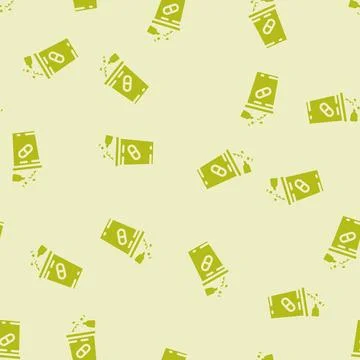 Pharmaceutical waste disposal glyph vector seamless pattern 스톡 일러스트