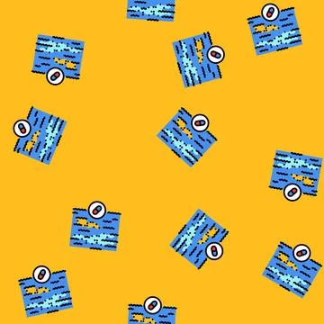 Pharmaceutical waste ocean vector seamless pattern Stock Illustration