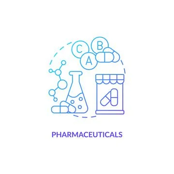 Pharmaceuticals blue gradient concept icon Stock Illustration